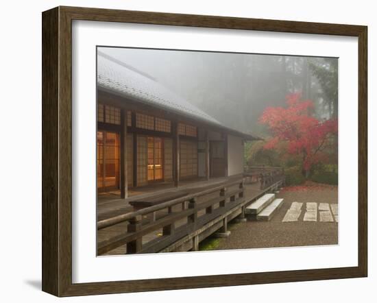 The Pavilion at the Portland Japanese Garden, Oregon, USA-William Sutton-Framed Premium Photographic Print