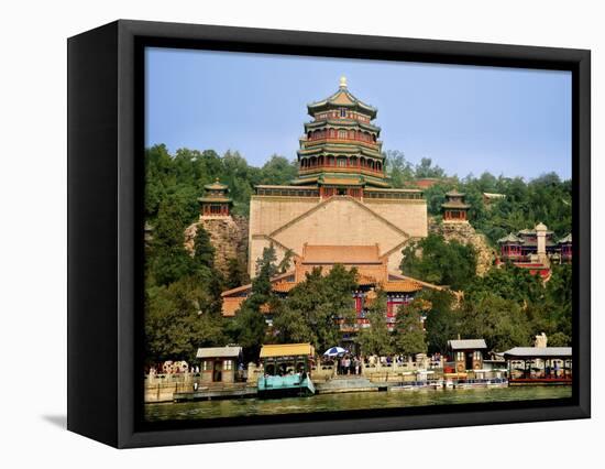 The Pavilion of Buddhist Fragrance, at the Summer Palace, Beijing, China-Miva Stock-Framed Stretched Canvas