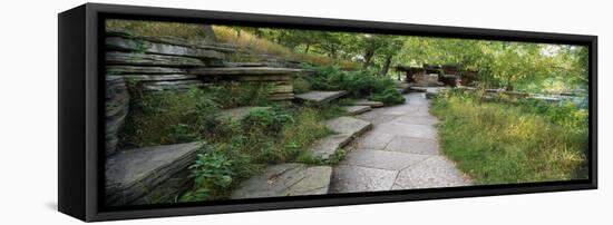 The Pavillion in the Caldwell Lily pond in Lincoln-Steve Gadomski-Framed Stretched Canvas