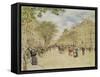 The Pavillon De Hanovre and the Boulevard Des Italiens, Paris, after 1870-Jean Francois Raffaelli-Framed Stretched Canvas