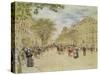 The Pavillon De Hanovre and the Boulevard Des Italiens, Paris, after 1870-Jean Francois Raffaelli-Stretched Canvas