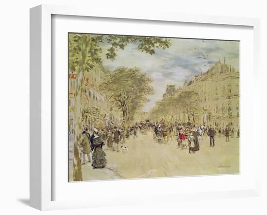 The Pavillon De Hanovre and the Boulevard Des Italiens, Paris, after 1870-Jean Francois Raffaelli-Framed Giclee Print