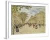The Pavillon De Hanovre and the Boulevard Des Italiens, Paris, after 1870-Jean Francois Raffaelli-Framed Giclee Print