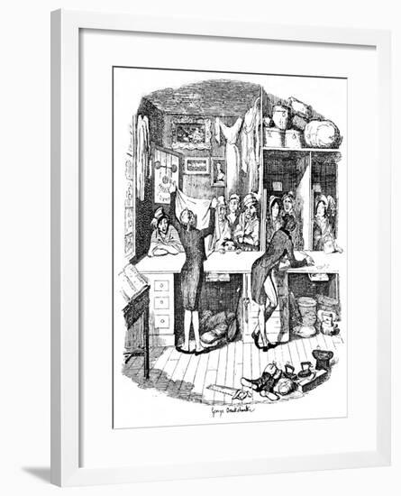 The Pawnbrokers Shop, C1900-George Cruikshank-Framed Giclee Print