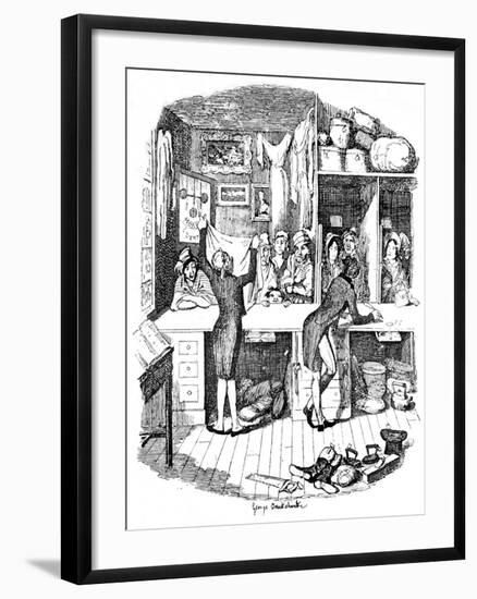 The Pawnbrokers Shop, C1900-George Cruikshank-Framed Giclee Print