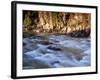 The Payette River Flows by with Lit Rock Wall Behind, Idaho, USA-Brent Bergherm-Framed Photographic Print