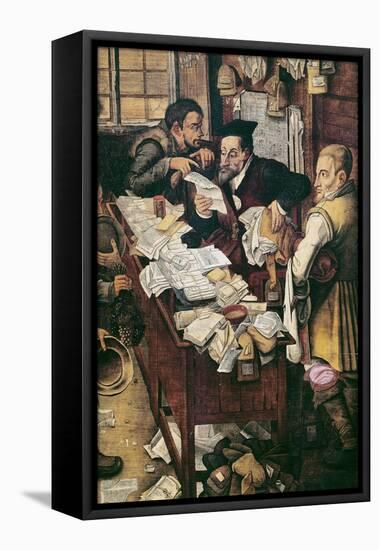 The Payment of the Yearly Dues-Pieter Brueghel the Younger-Framed Stretched Canvas