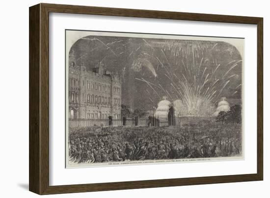 The Peace Commemoration, the Fireworks, Sketched from the Mall, in St James's Park-null-Framed Giclee Print