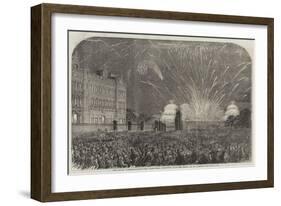 The Peace Commemoration, the Fireworks, Sketched from the Mall, in St James's Park-null-Framed Giclee Print