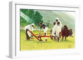 The Peace Corps in Ethiopia '-Norman Rockwell-Framed Giclee Print