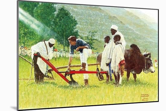 The Peace Corps in Ethiopia '-Norman Rockwell-Mounted Giclee Print