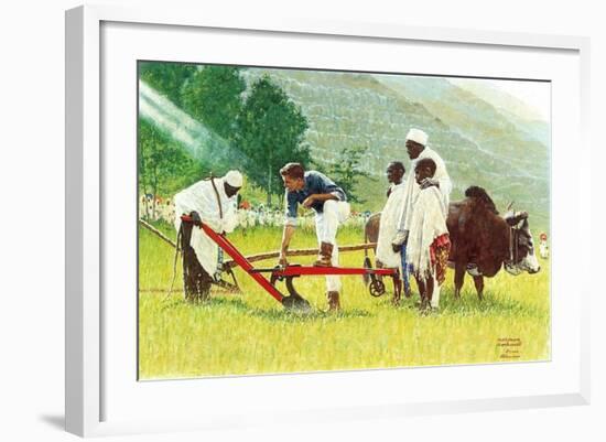 The Peace Corps in Ethiopia '-Norman Rockwell-Framed Giclee Print