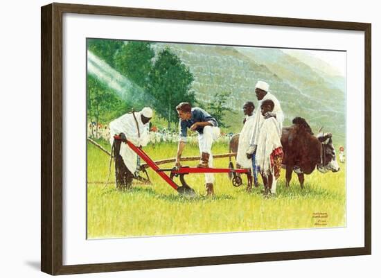 The Peace Corps in Ethiopia '-Norman Rockwell-Framed Giclee Print