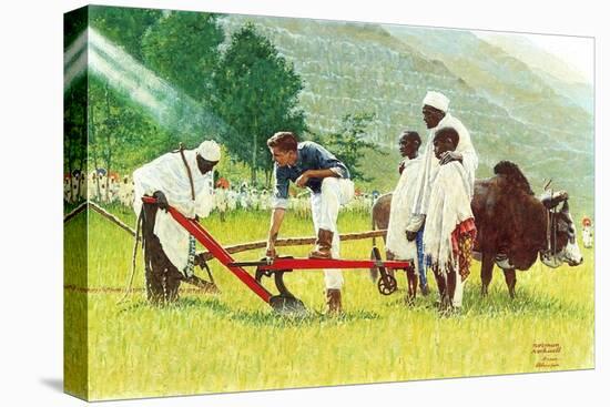 The Peace Corps in Ethiopia '-Norman Rockwell-Stretched Canvas