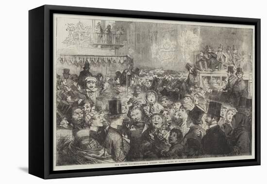 The Peace Illuminations, a Street Scene-George Housman Thomas-Framed Stretched Canvas