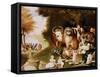 The Peaceable Kingdom, 1832-34 (See also 84503)-Edward Hicks-Framed Stretched Canvas