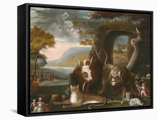 The Peaceable Kingdom and Penn’s Treaty, 1845-Edward Hicks-Framed Stretched Canvas