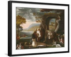 The Peaceable Kingdom and Penn’s Treaty, 1845-Edward Hicks-Framed Giclee Print