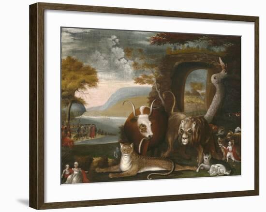 The Peaceable Kingdom and Penn’s Treaty, 1845-Edward Hicks-Framed Giclee Print