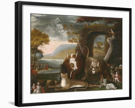 The Peaceable Kingdom and Penn’s Treaty, 1845-Edward Hicks-Framed Giclee Print