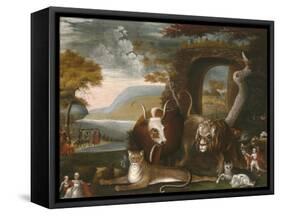 The Peaceable Kingdom and Penn’s Treaty, 1845-Edward Hicks-Framed Stretched Canvas