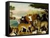 The Peaceable Kingdom, C.1846-47 (Oil on Canvas)-Edward Hicks-Framed Stretched Canvas