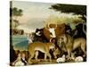 The Peaceable Kingdom, C.1846-47 (Oil on Canvas)-Edward Hicks-Stretched Canvas