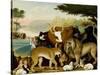 The Peaceable Kingdom, C.1846-47 (Oil on Canvas)-Edward Hicks-Stretched Canvas