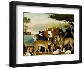 The Peaceable Kingdom, C.1846-47 (Oil on Canvas)-Edward Hicks-Framed Giclee Print