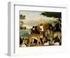 The Peaceable Kingdom, C.1846-47 (Oil on Canvas)-Edward Hicks-Framed Giclee Print