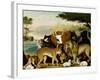 The Peaceable Kingdom, C.1846-47 (Oil on Canvas)-Edward Hicks-Framed Giclee Print