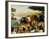 The Peaceable Kingdom, C.1846-47 (Oil on Canvas)-Edward Hicks-Framed Giclee Print