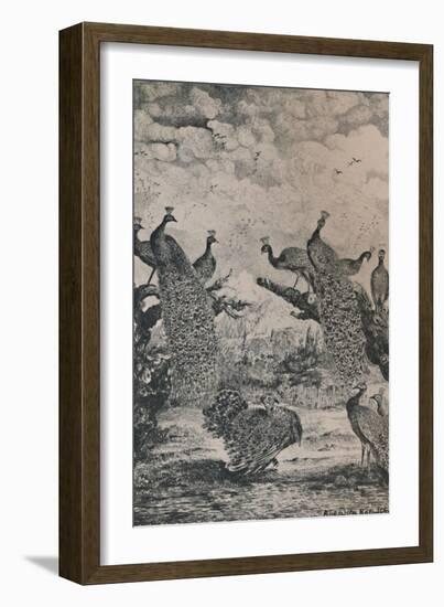 'The Peacocks', 1869, (1946)-Rodolphe Bresdin-Framed Giclee Print