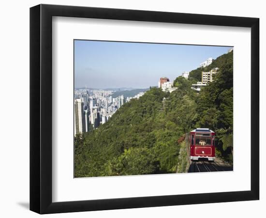 The Peak Tram Ascending Victoria Peak, Hong Kong, China-Ian Trower-Framed Photographic Print