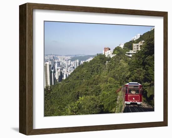 The Peak Tram Ascending Victoria Peak, Hong Kong, China-Ian Trower-Framed Photographic Print