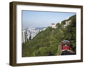 The Peak Tram Ascending Victoria Peak, Hong Kong, China-Ian Trower-Framed Photographic Print