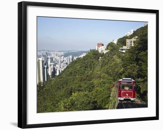 The Peak Tram Ascending Victoria Peak, Hong Kong, China-Ian Trower-Framed Photographic Print