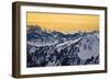 The Peaks Of The Cascades Layer A Clearing Sky In Late Afternoon Light-Jay Goodrich-Framed Photographic Print