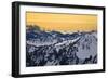 The Peaks Of The Cascades Layer A Clearing Sky In Late Afternoon Light-Jay Goodrich-Framed Photographic Print