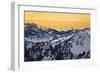 The Peaks Of The Cascades Layer A Clearing Sky In Late Afternoon Light-Jay Goodrich-Framed Photographic Print