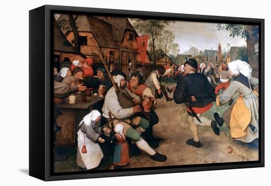 The Peasant Dance, 1568-1569-Pieter Bruegel the Elder-Framed Stretched Canvas