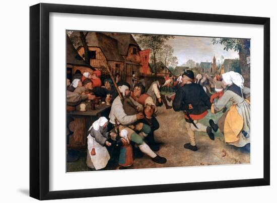 The Peasant Dance, 1568-1569-Pieter Bruegel the Elder-Framed Giclee Print