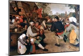 The Peasant Dance, 1568-1569-Pieter Bruegel the Elder-Mounted Giclee Print