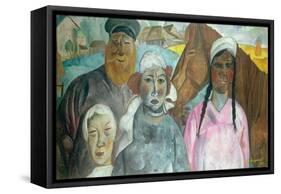 The Peasant Family, 1923-Boris Dmitrievich Grigoriev-Framed Stretched Canvas