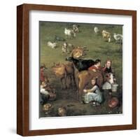 The Peasant Life (Detail)-Jan Brueghel the Elder-Framed Art Print