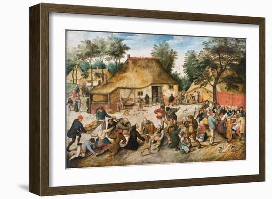 The Peasant Wedding, c.1600-Pieter the Younger Brueghel-Framed Giclee Print