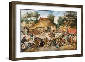 The Peasant Wedding, c.1600-Pieter the Younger Brueghel-Framed Giclee Print