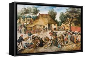 The Peasant Wedding, c.1600-Pieter the Younger Brueghel-Framed Stretched Canvas