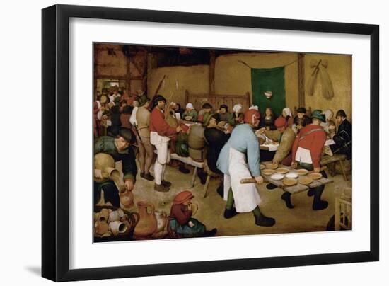 The Peasant Wedding, Ca 1568-Pieter Bruegel the Elder-Framed Premium Giclee Print