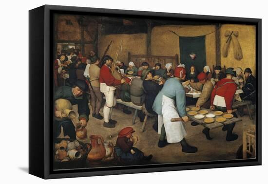 The Peasant Wedding - Oil on Canvas, 1568-Pieter the Elder Brueghel-Framed Stretched Canvas